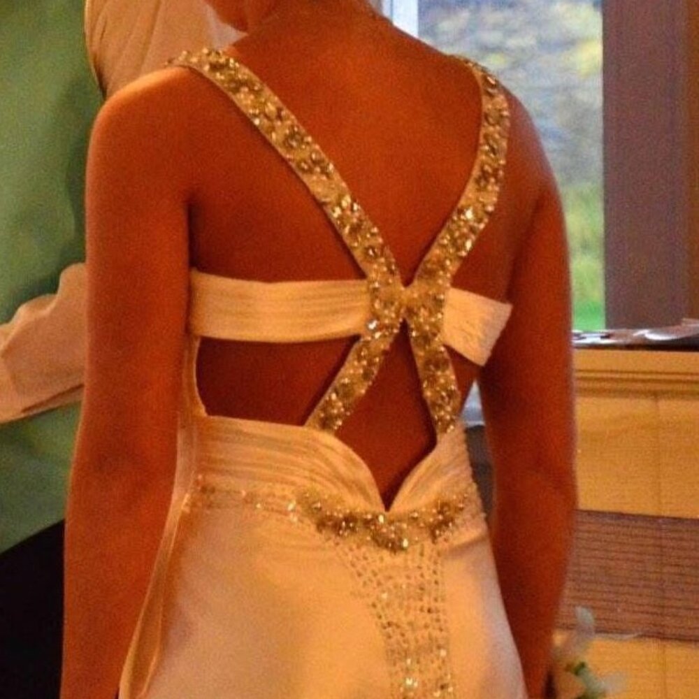 Homecoming or Prom Dress Cream Beautiful strappy back